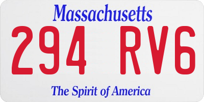 MA license plate 294RV6