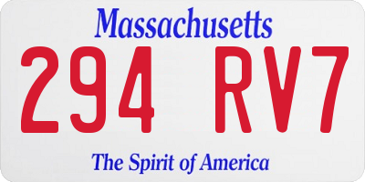 MA license plate 294RV7