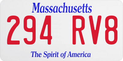 MA license plate 294RV8