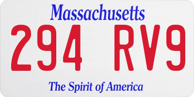MA license plate 294RV9
