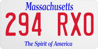 MA license plate 294RX0