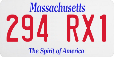 MA license plate 294RX1