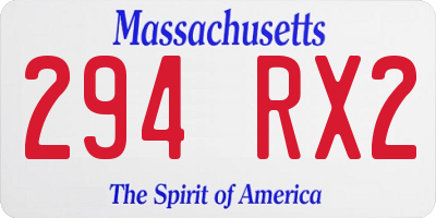 MA license plate 294RX2