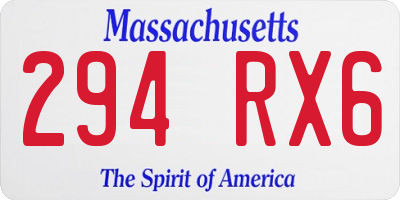 MA license plate 294RX6