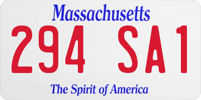 MA license plate 294SA1