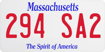 MA license plate 294SA2