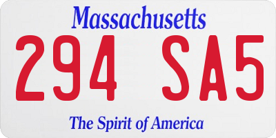 MA license plate 294SA5
