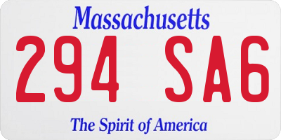 MA license plate 294SA6