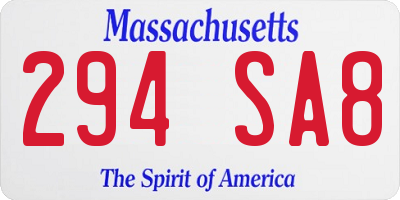 MA license plate 294SA8