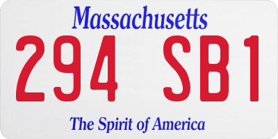 MA license plate 294SB1