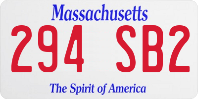 MA license plate 294SB2