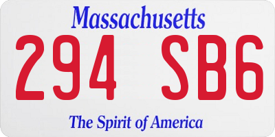 MA license plate 294SB6