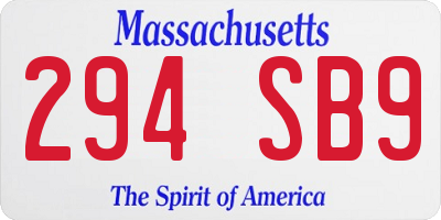 MA license plate 294SB9
