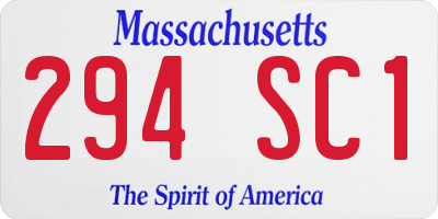MA license plate 294SC1