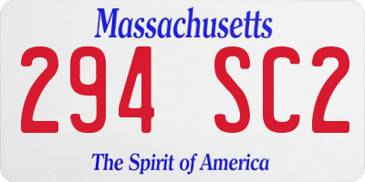 MA license plate 294SC2