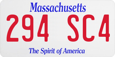 MA license plate 294SC4