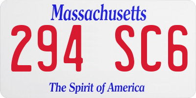 MA license plate 294SC6