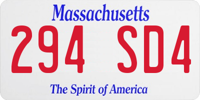 MA license plate 294SD4