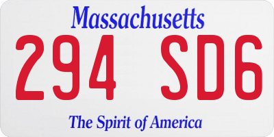 MA license plate 294SD6