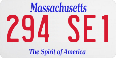 MA license plate 294SE1