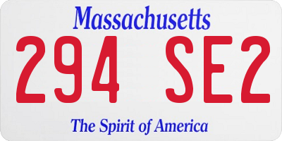 MA license plate 294SE2