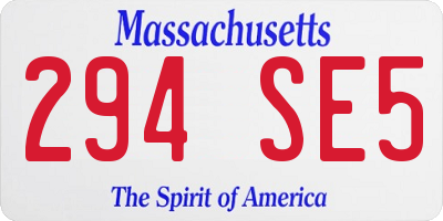MA license plate 294SE5