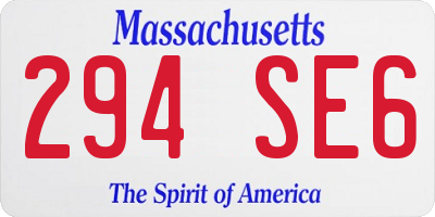 MA license plate 294SE6