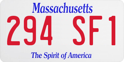 MA license plate 294SF1