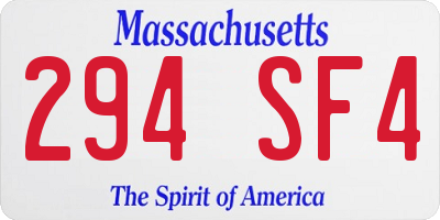 MA license plate 294SF4