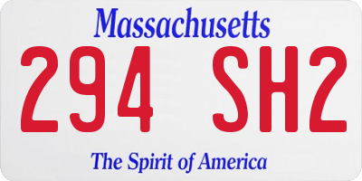 MA license plate 294SH2