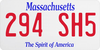 MA license plate 294SH5