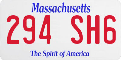 MA license plate 294SH6