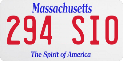 MA license plate 294SI0