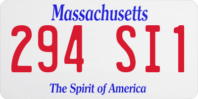 MA license plate 294SI1