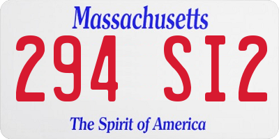MA license plate 294SI2