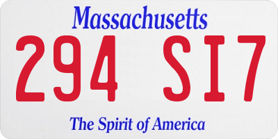 MA license plate 294SI7
