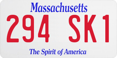 MA license plate 294SK1