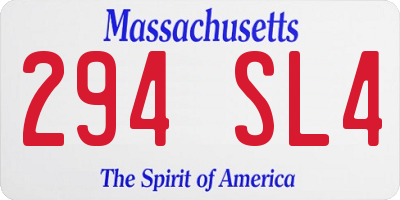 MA license plate 294SL4