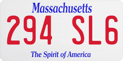 MA license plate 294SL6