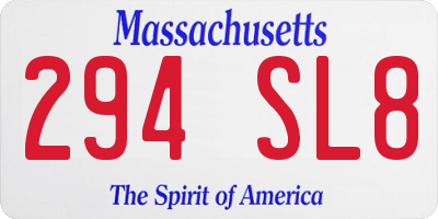 MA license plate 294SL8