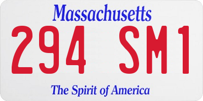 MA license plate 294SM1