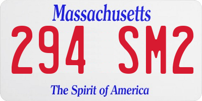 MA license plate 294SM2