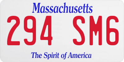 MA license plate 294SM6
