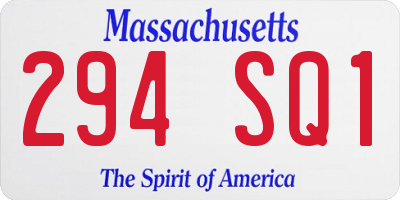 MA license plate 294SQ1