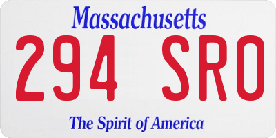 MA license plate 294SR0