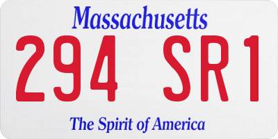 MA license plate 294SR1