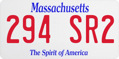 MA license plate 294SR2