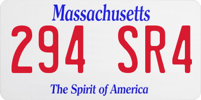 MA license plate 294SR4