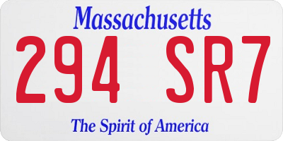 MA license plate 294SR7