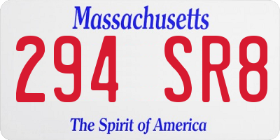 MA license plate 294SR8